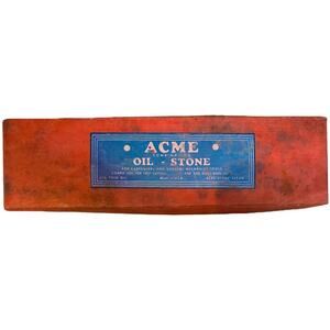 Vintage Acme combination oil + stone course and fine carpentry mechanic tool